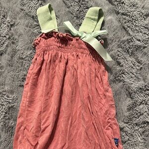 Kickee Pants Coral Romper with Mint Accents